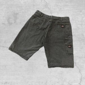 Men's Vintage Dickies Carpenter Y2K Denim Shorts, Loose Fit, Gray/Black